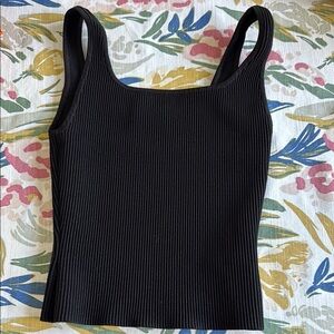 Black Babaton Ribbed Tank Top